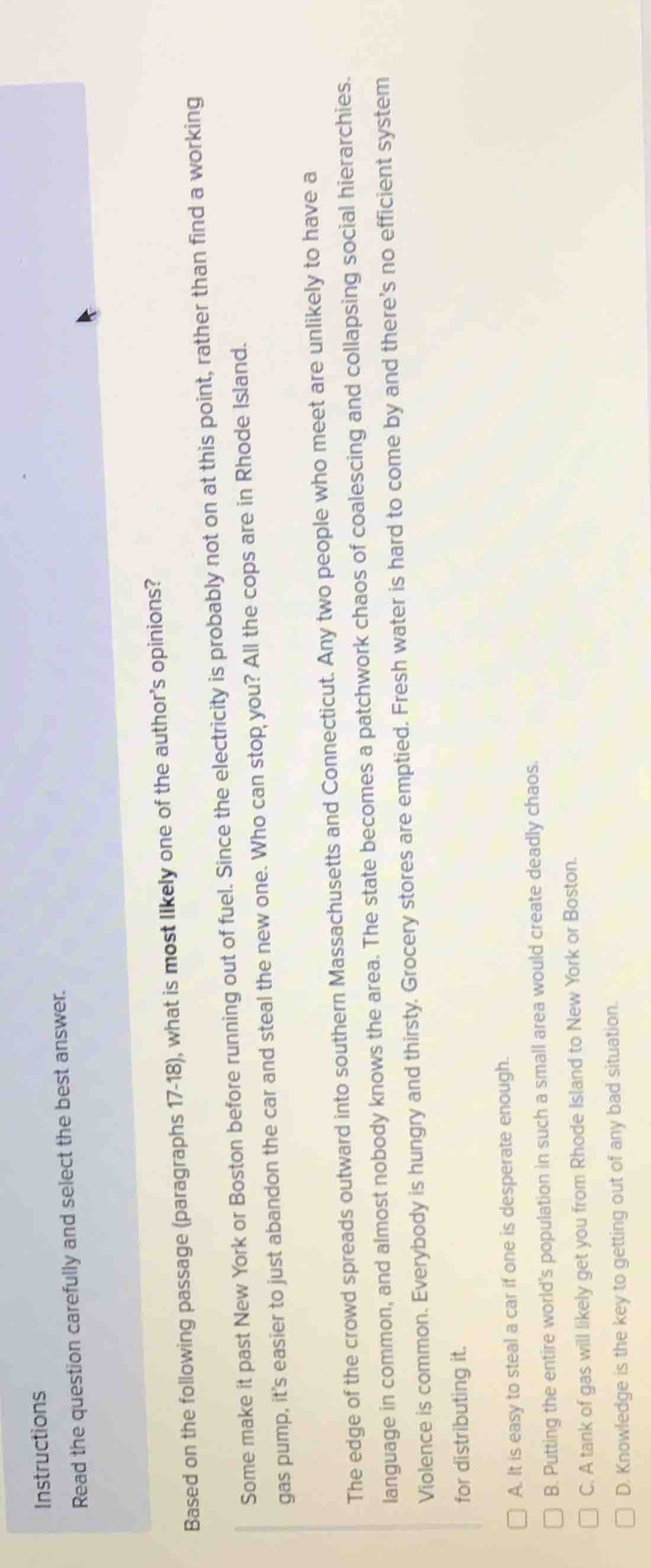 instructions read the question carefully and select the best answer. ba…