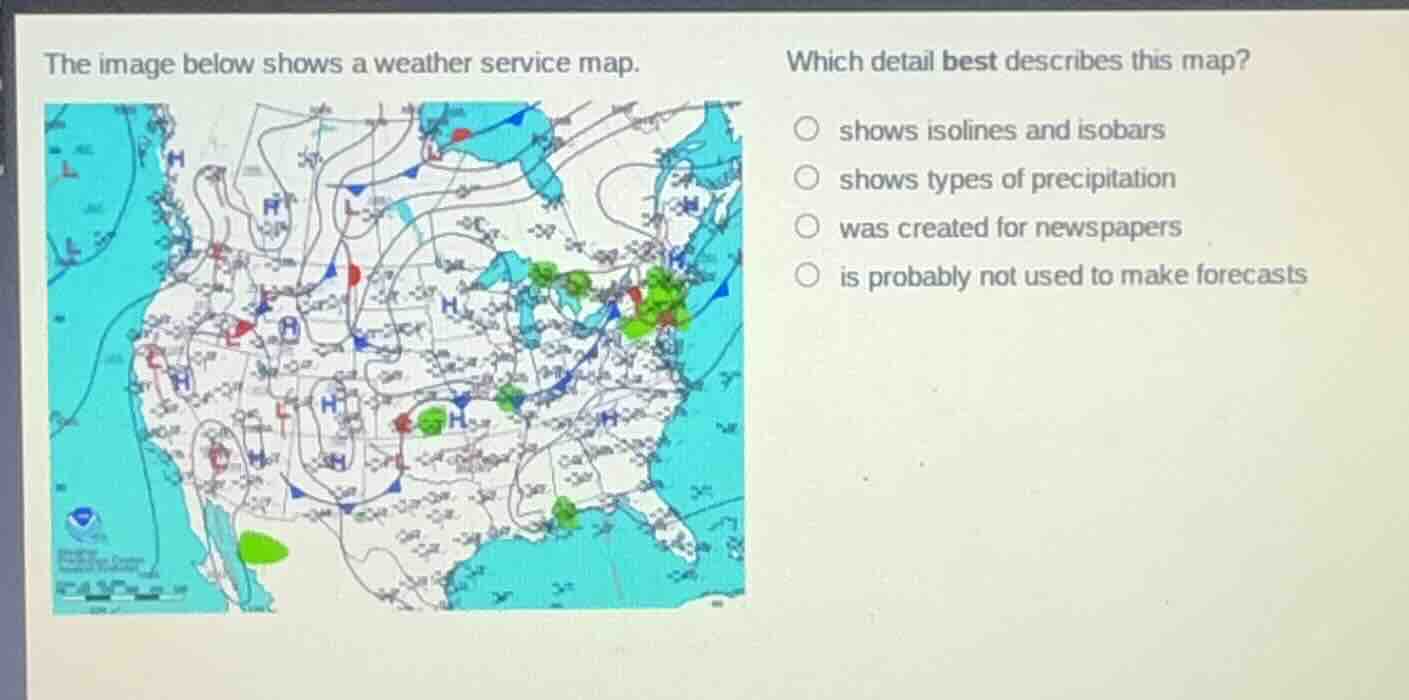 the image below shows a weather service map. which detail best describe…