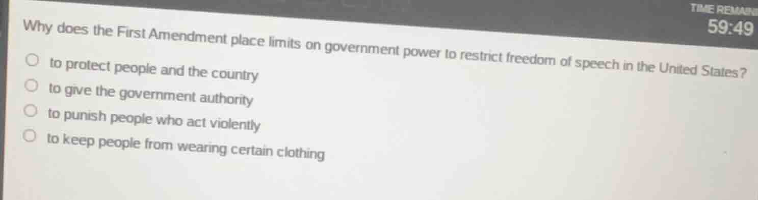 why does the first amendment place limits on government power to restri…