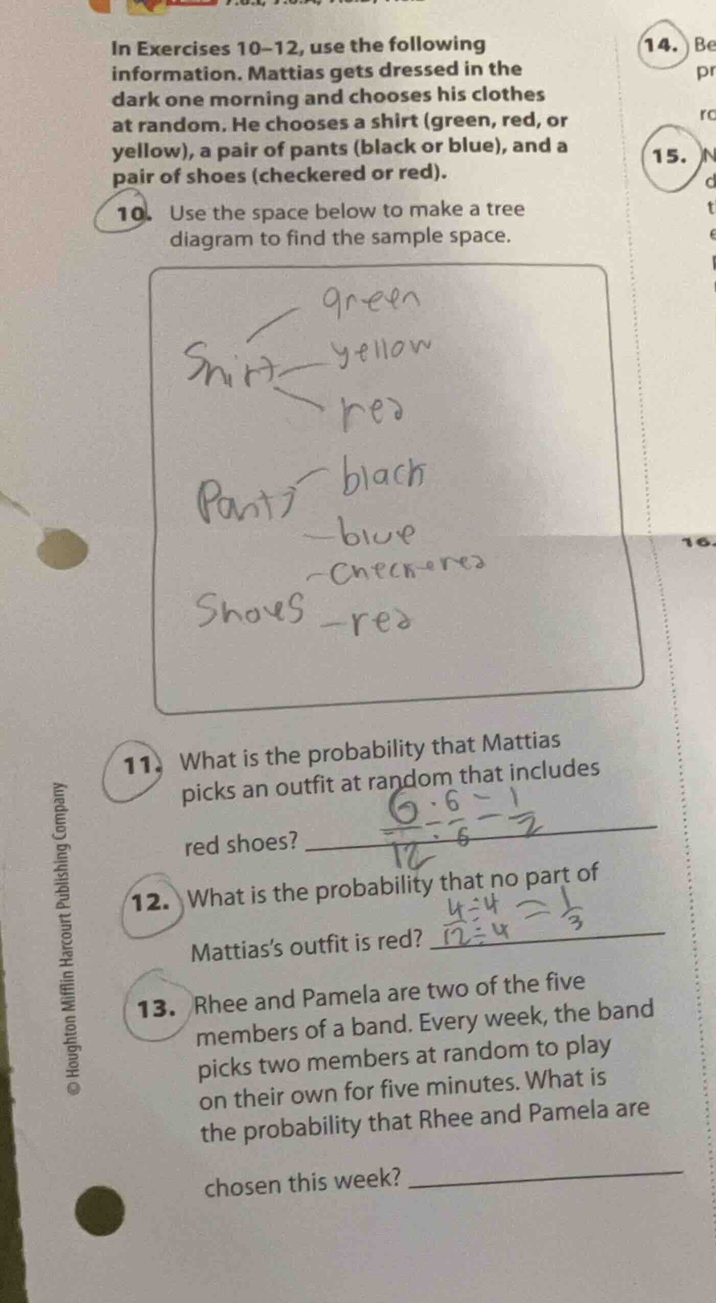 in exercises 10–12, use the following information. mattias gets dressed…