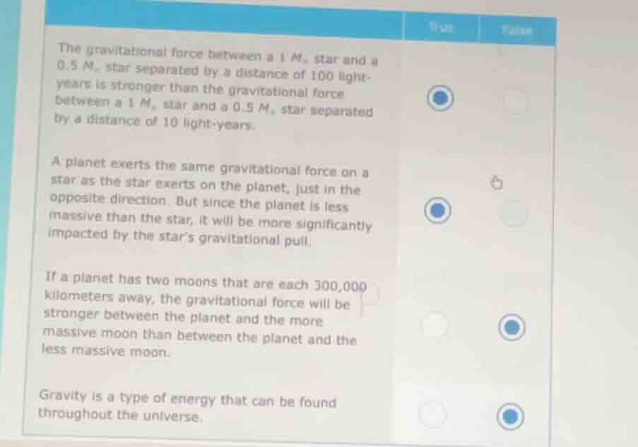 the gravitational force between a 1 ( m_odot ) star and a 0.5 ( m_odot …
