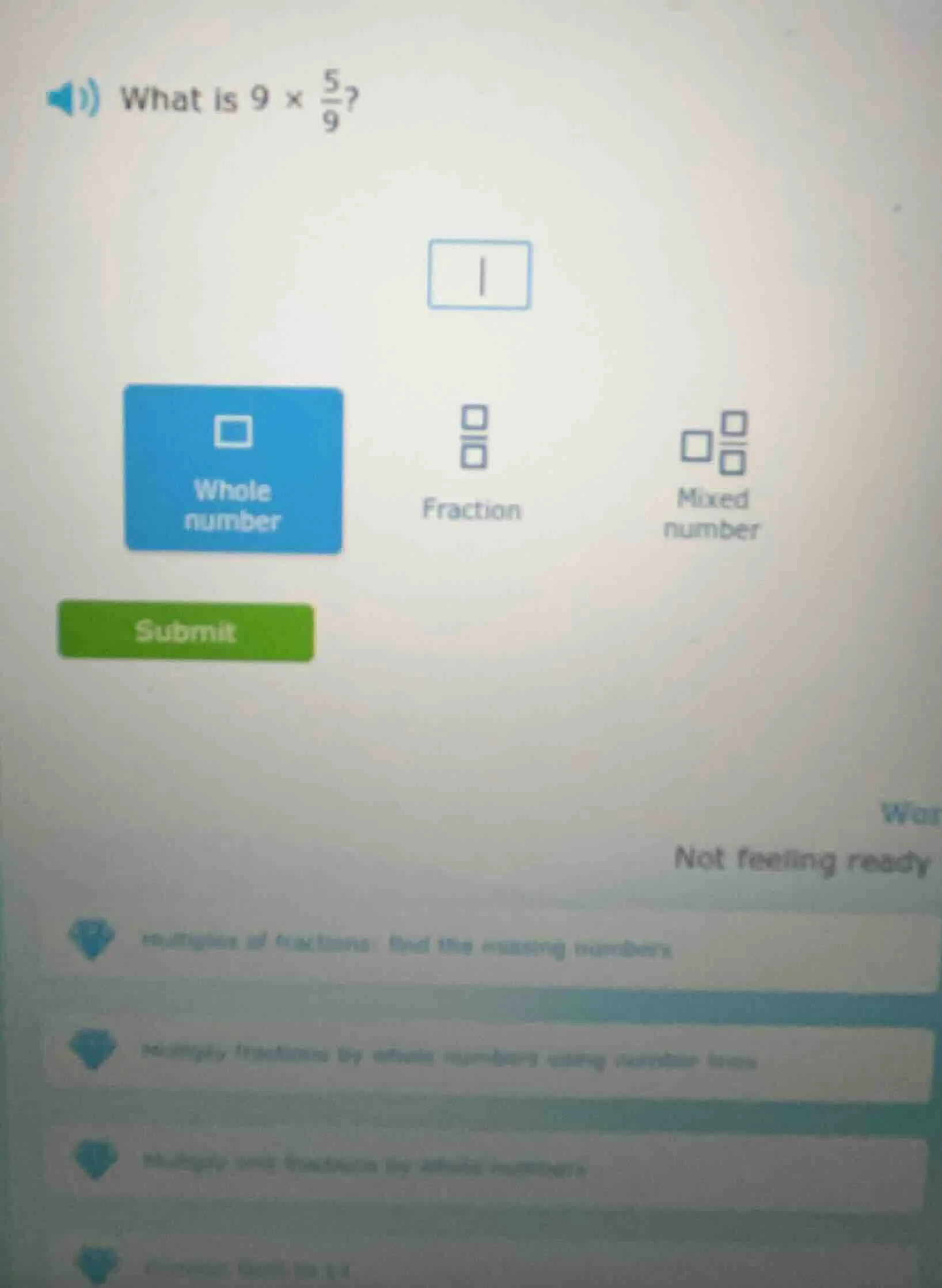 what is $9 \\times \\frac{5}{9}$?