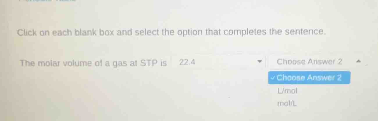 click on each blank box and select the option that completes the senten…