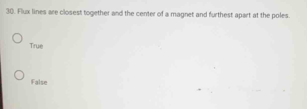 30. flux lines are closest together and the center of a magnet and furt…
