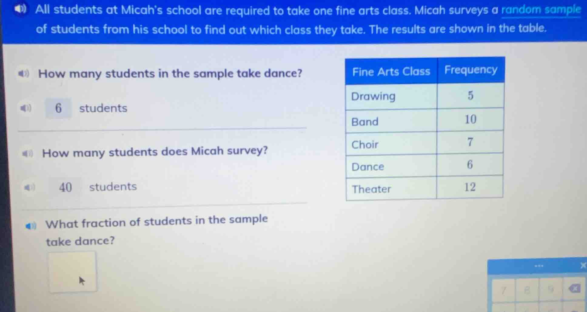 all students at micahs school are required to take one fine arts class.…