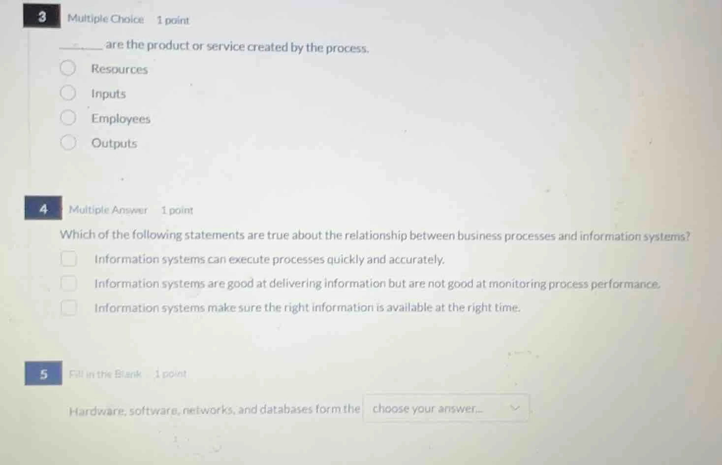 3 multiple choice 1 point ______ are the product or service created by …
