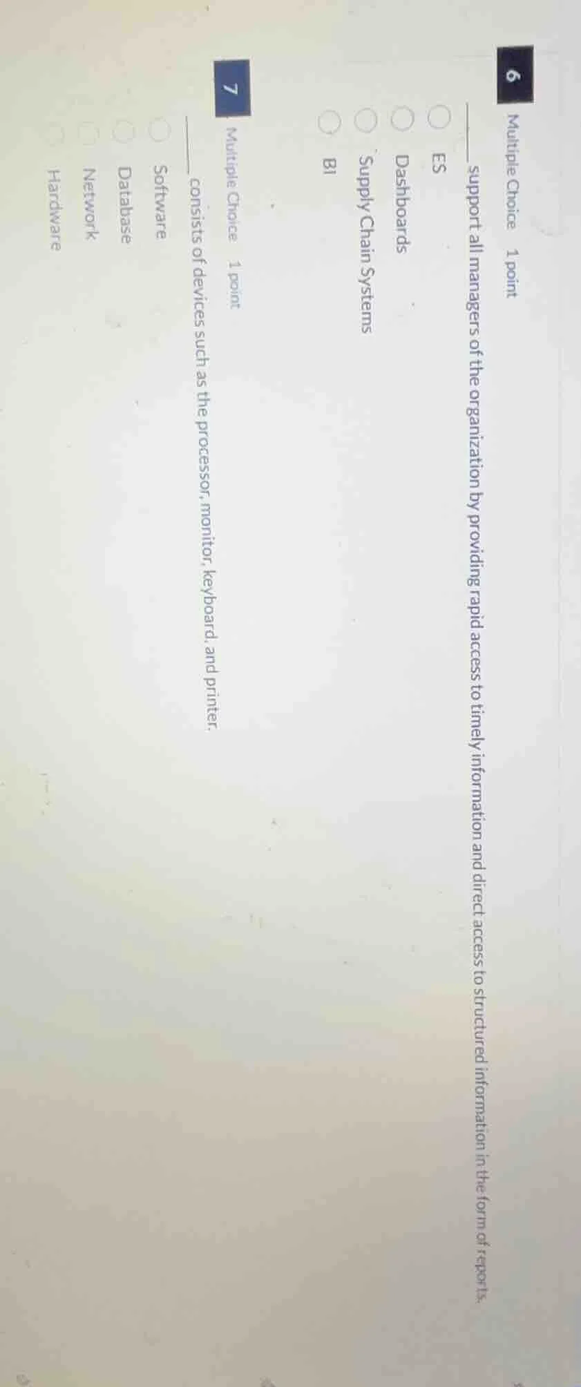 6 multiple choice 1 point ____ support all managers of the organization…