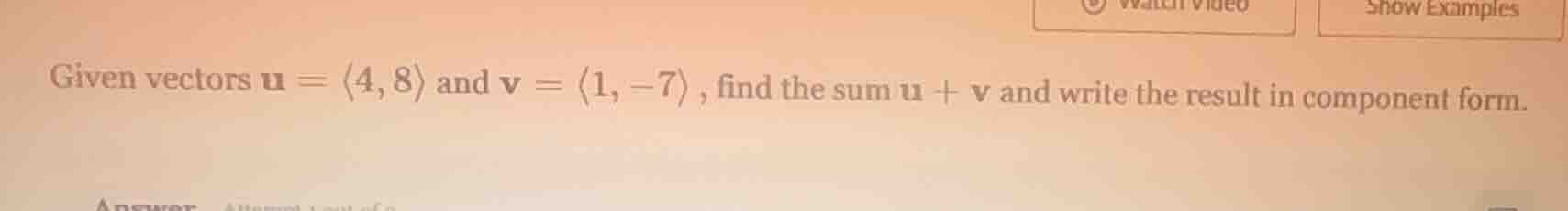 given vectors \\(\\mathbf{u} = \\langle 4, 8 \ angle\\) and \\(\\mathbf…
