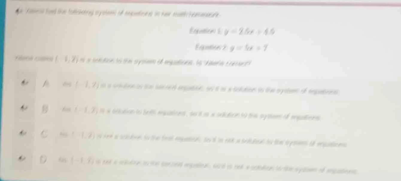 4c maria had the following system of equations in her math homework: eq…