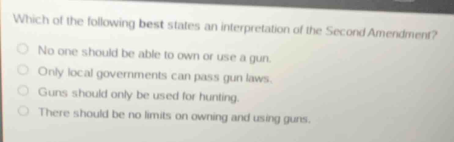 which of the following best states an interpretation of the second amen…