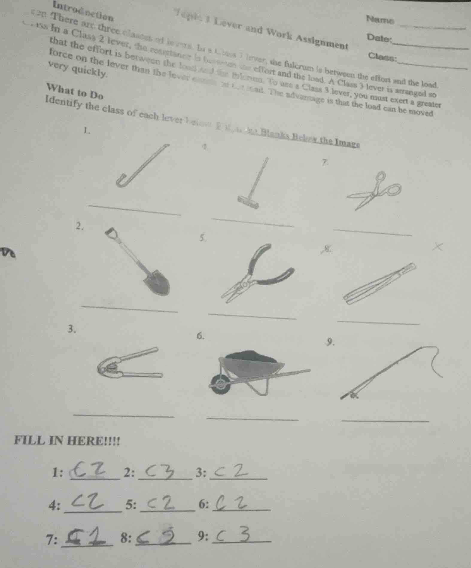 topic 1 lever and work assignment introduction there are three classes …