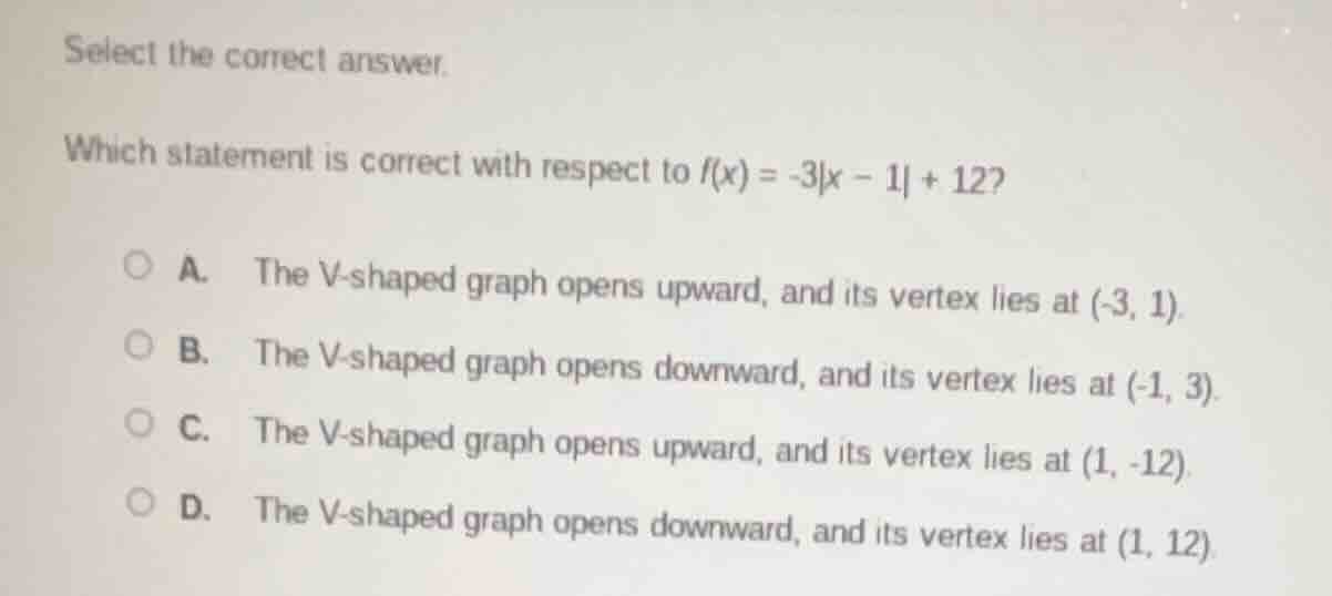 select the correct answer. which statement is correct with respect to (…