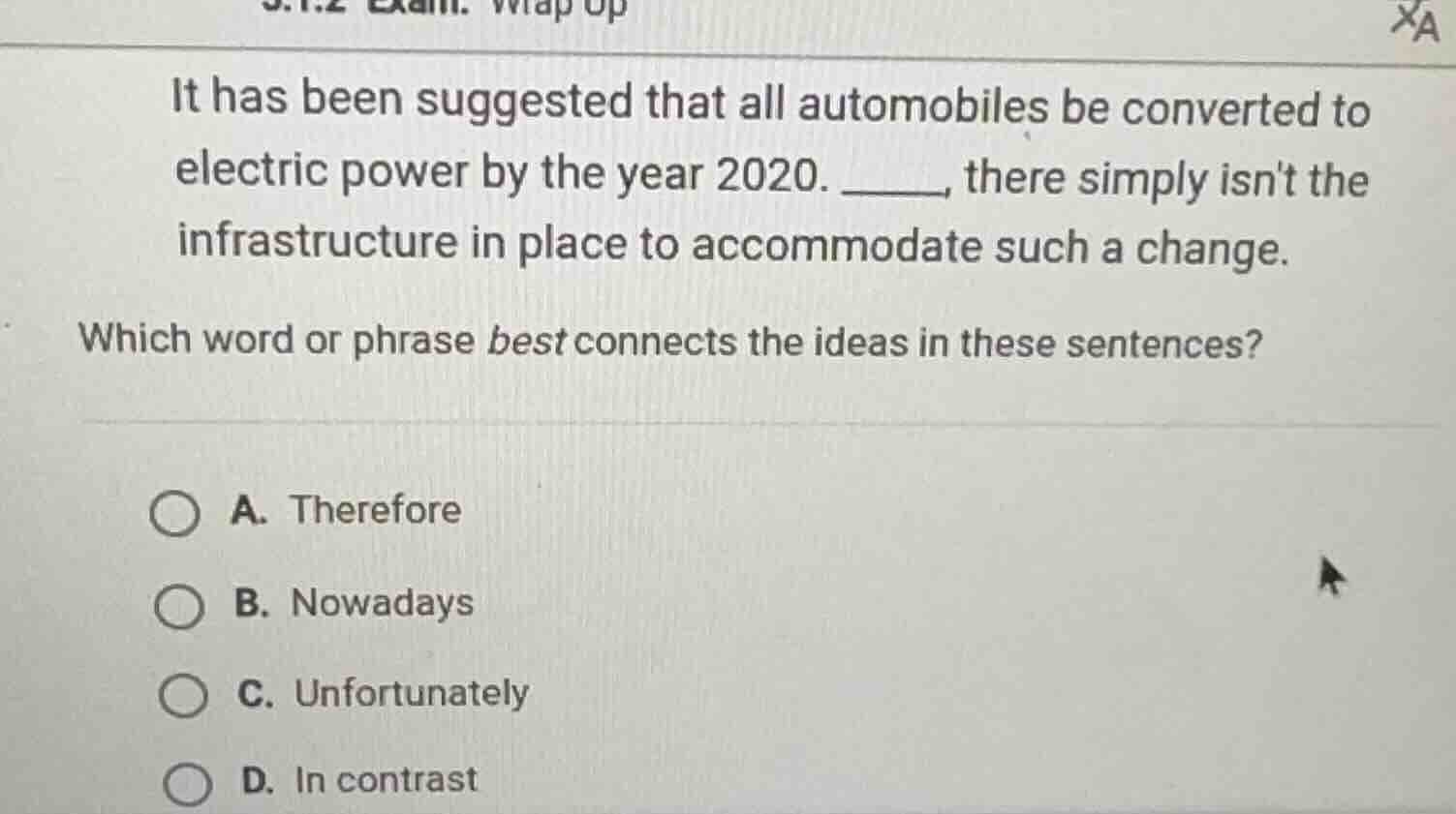 it has been suggested that all automobiles be converted to electric pow…