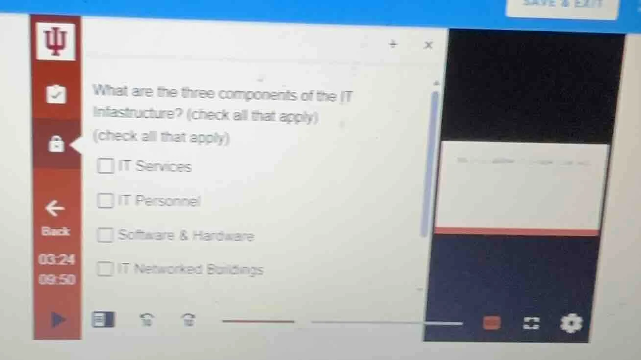 what are the three components of the it infrastructure? (check all that…