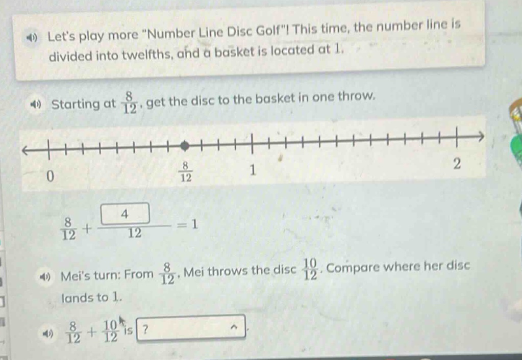 lets play more umber line disc golf\! this time, the number line is div…