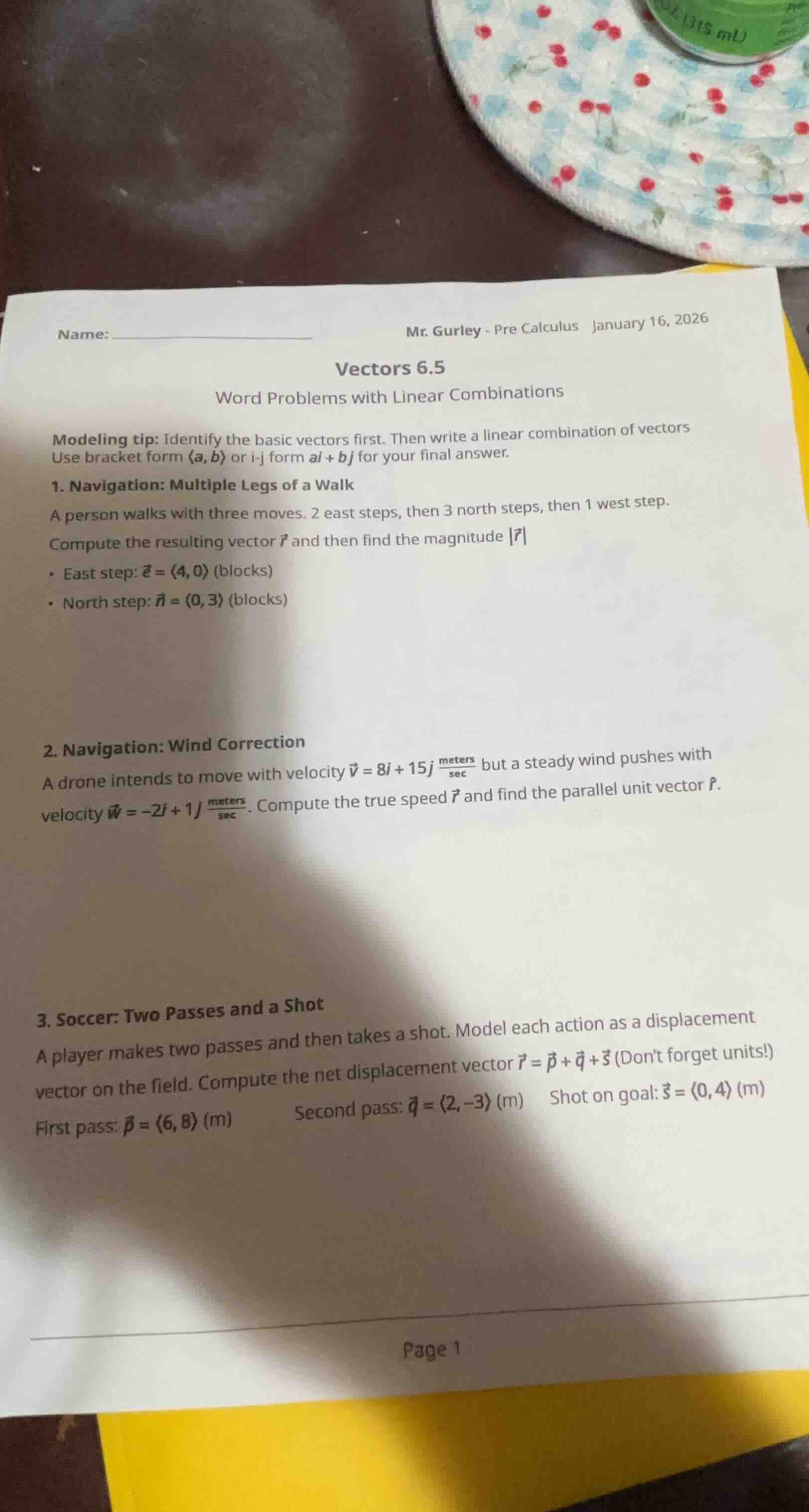 name:______________________ mr. gurley - pre calculus january 16, 2026 …