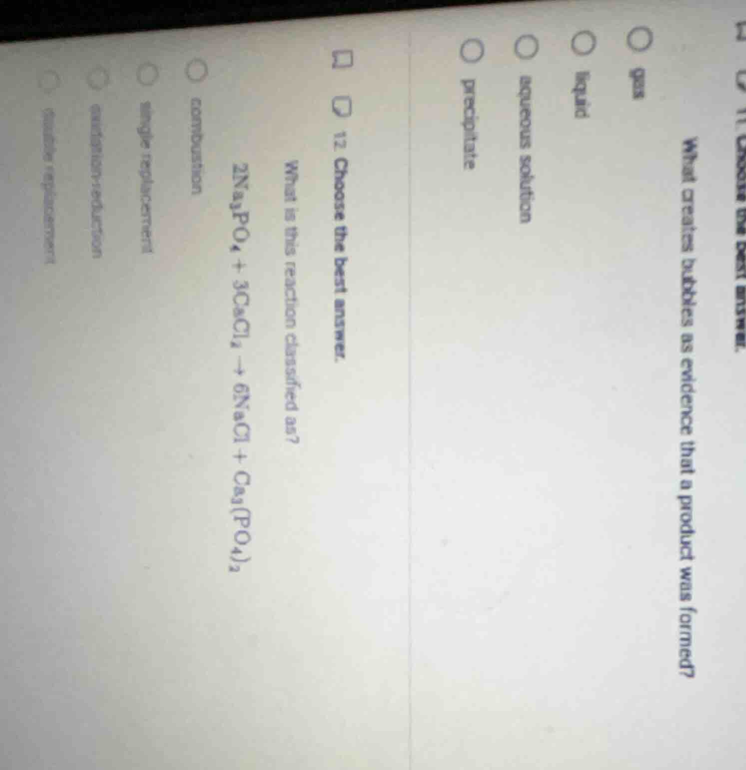 12. choose the best answer. what is this reaction classified as? $2na_3…