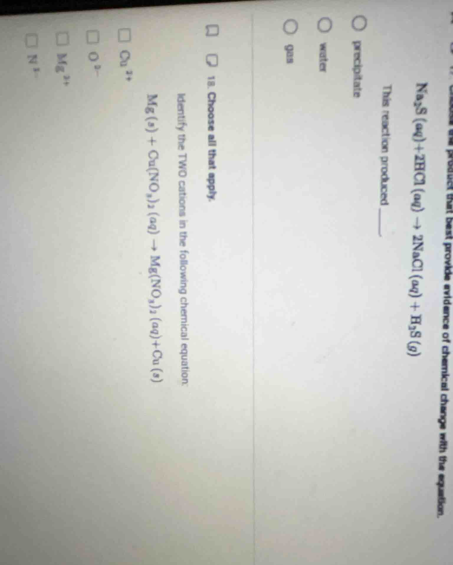 18. choose all that apply. identify the two cations in the following ch…