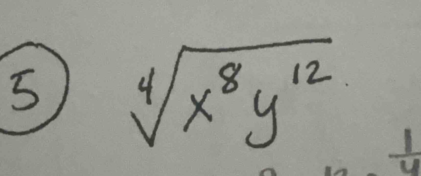 5. \\(\\sqrt4{x^8 y^{12}}\\)