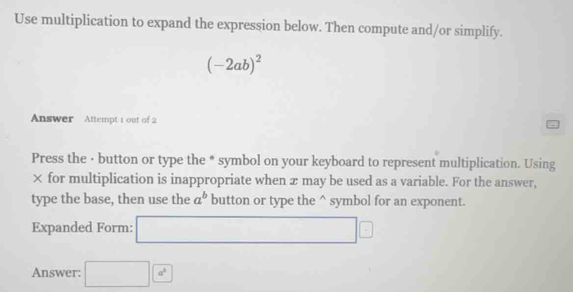 use multiplication to expand the expression below. then compute and/or …