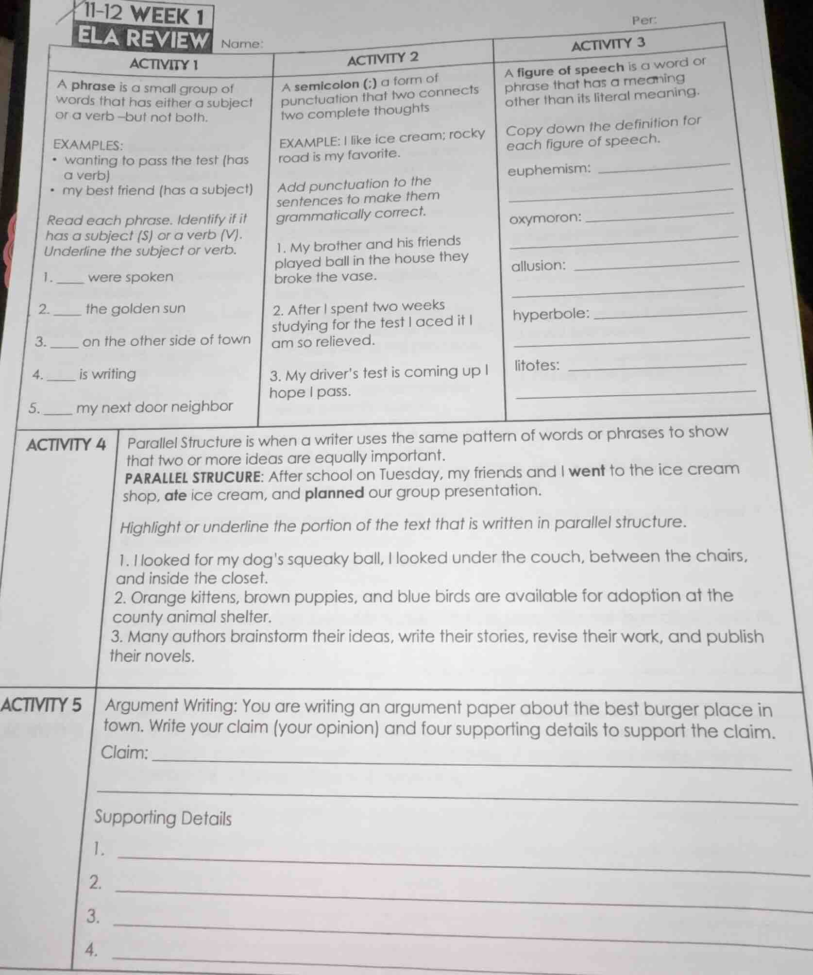 11-12 week 1 ela review per: name: activity 1 a phrase is a small group…