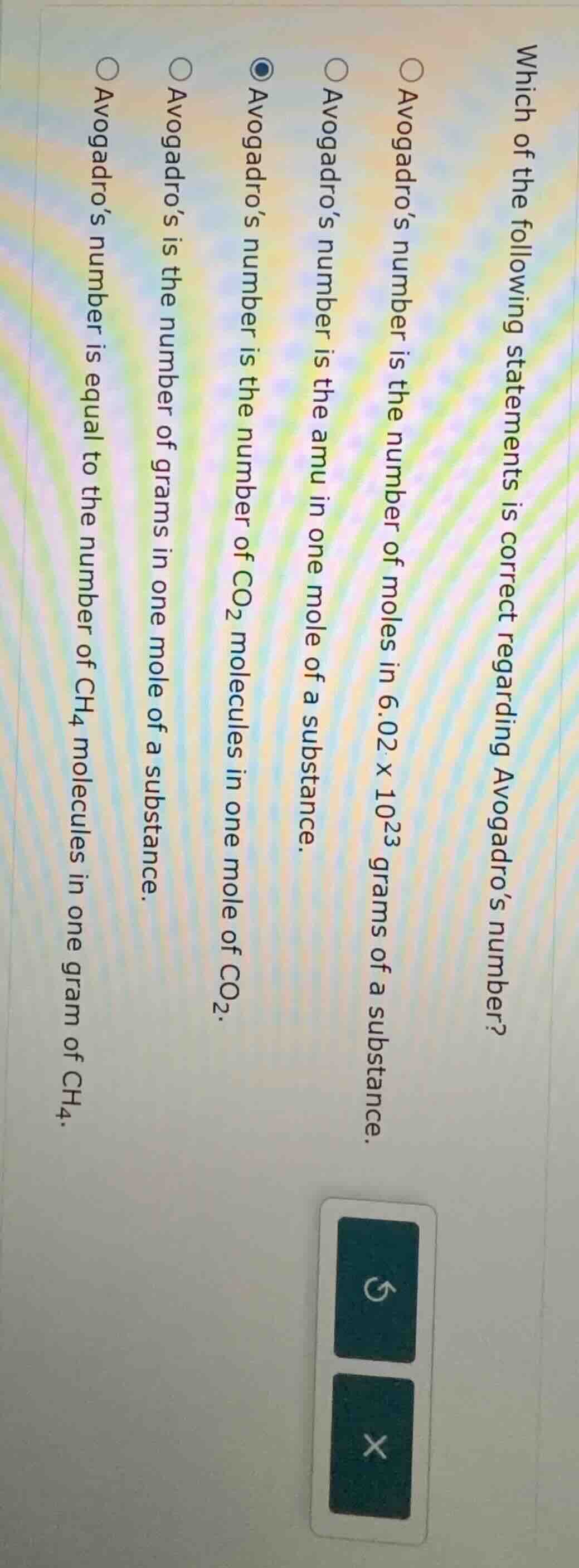 which of the following statements is correct regarding avogadro’s numbe…
