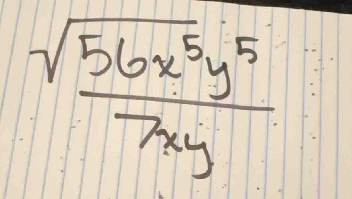 sqrt{\frac{56x^{5}y^{5}}{7xy}}