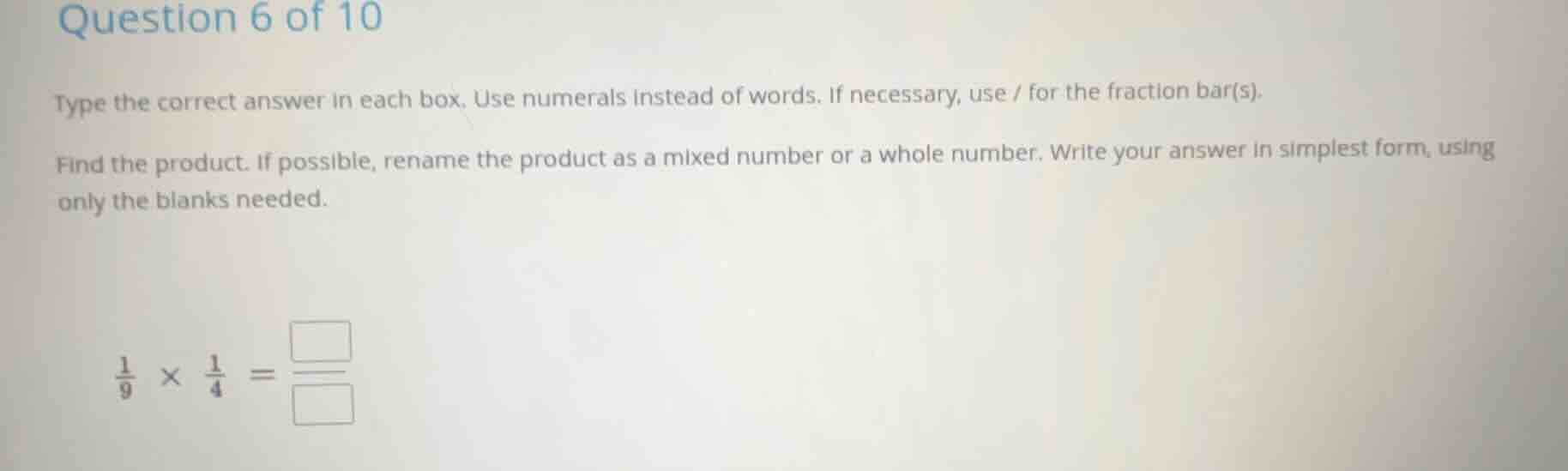 question 6 of 10 type the correct answer in each box. use numerals inst…