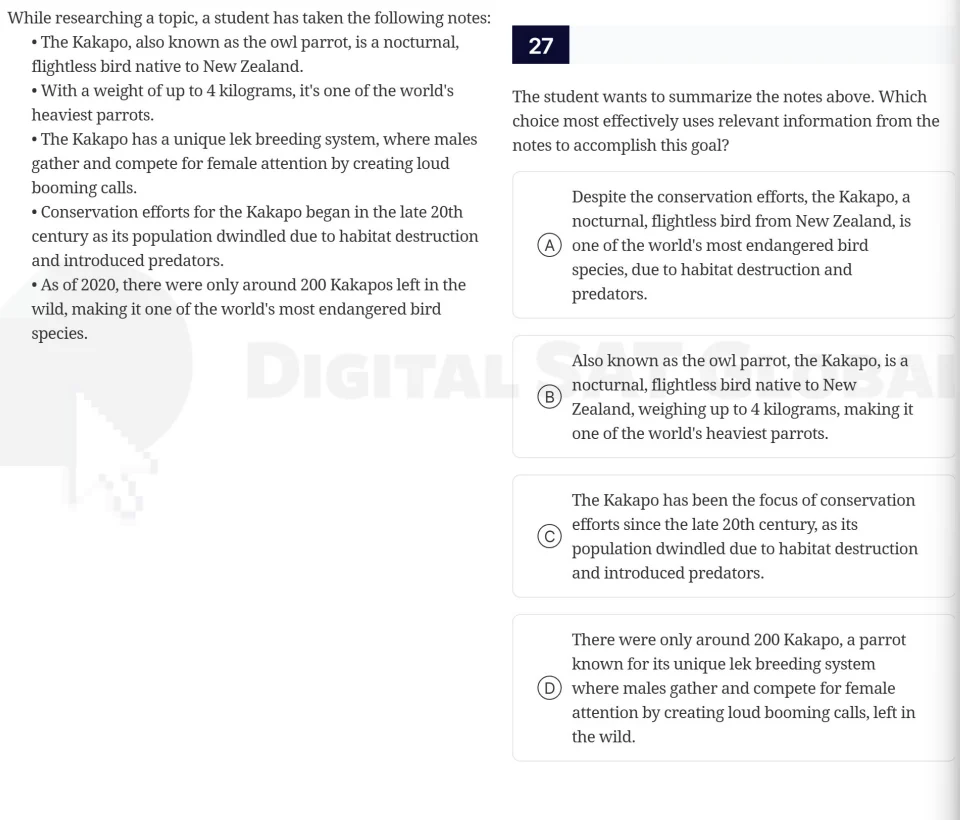 while researching a topic, a student has taken the following notes: - t…