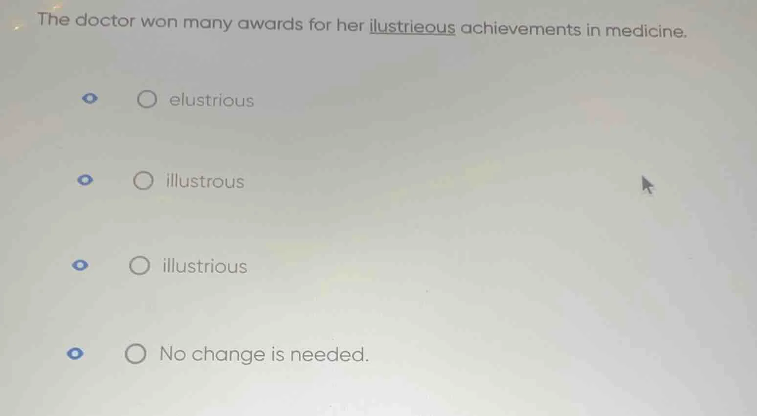 the doctor won many awards for her illustrieous achievements in medicin…
