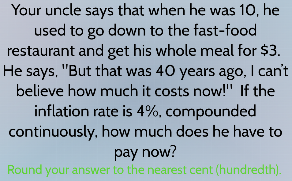 your uncle says that when he was 10, he used to go down to the fast - f…