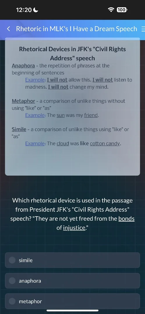 rhetorical devices in jfks civil rights address speech anaphora - the r…