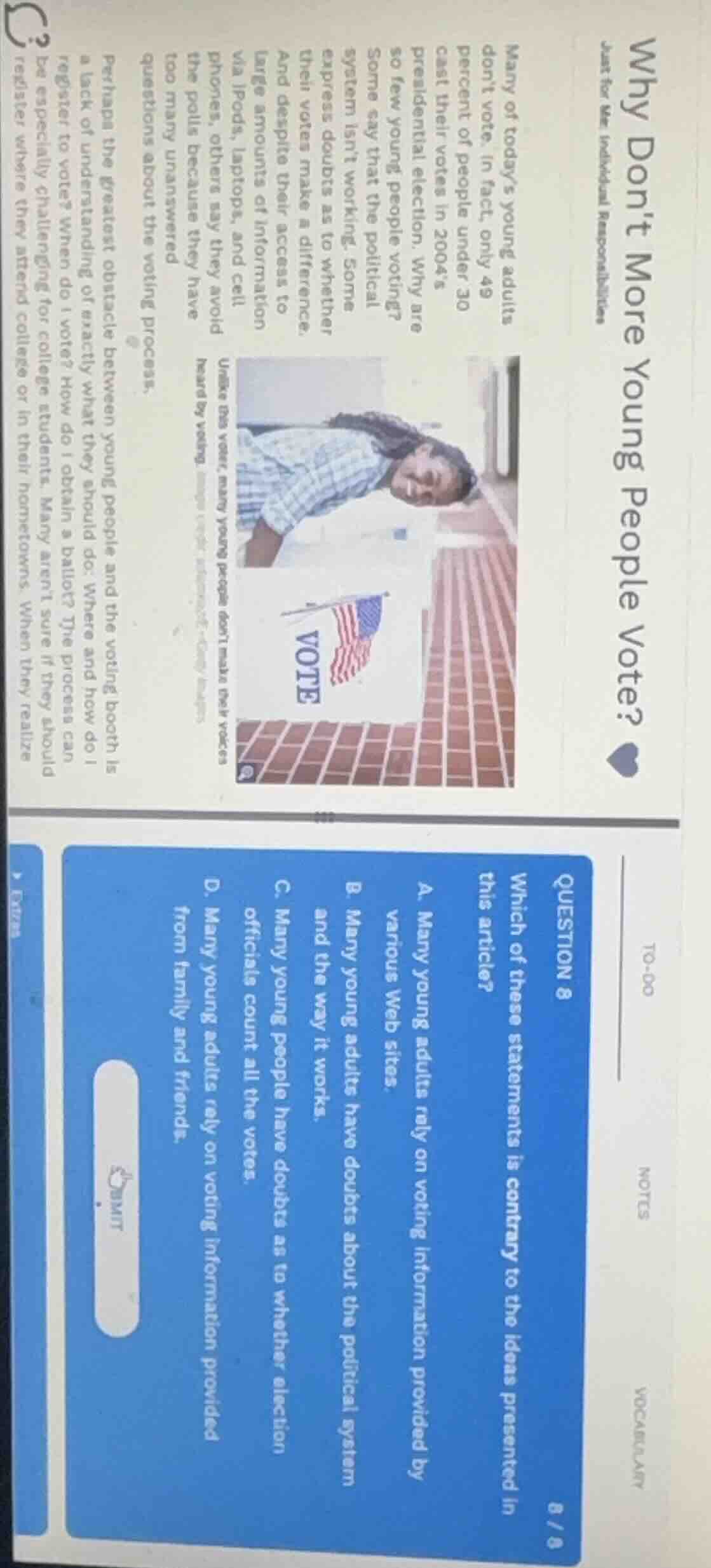 why dont more young people vote? just for me: individual responsibiliti…