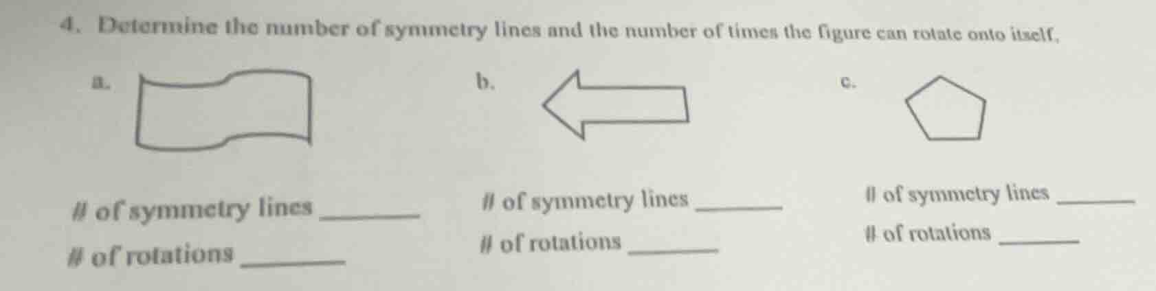 4. determine the number of symmetry lines and the number of times the f…