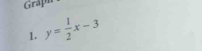 graph 1. $y = \\frac{1}{2}x - 3$