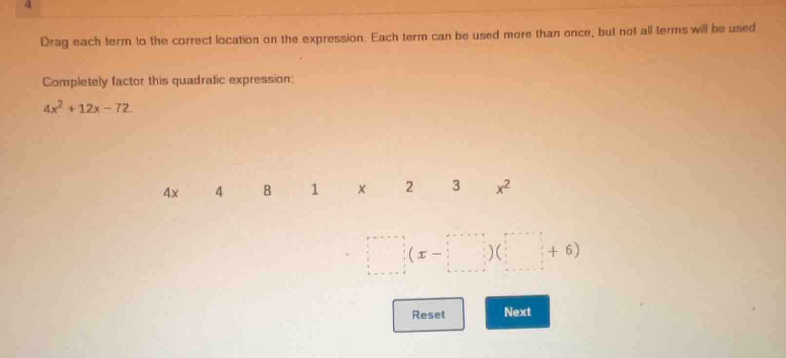 drag each term to the correct location on the expression. each term can…