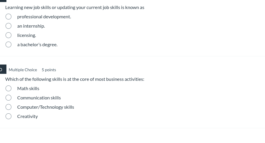 learning new job skills or updating your current job skills is known as…