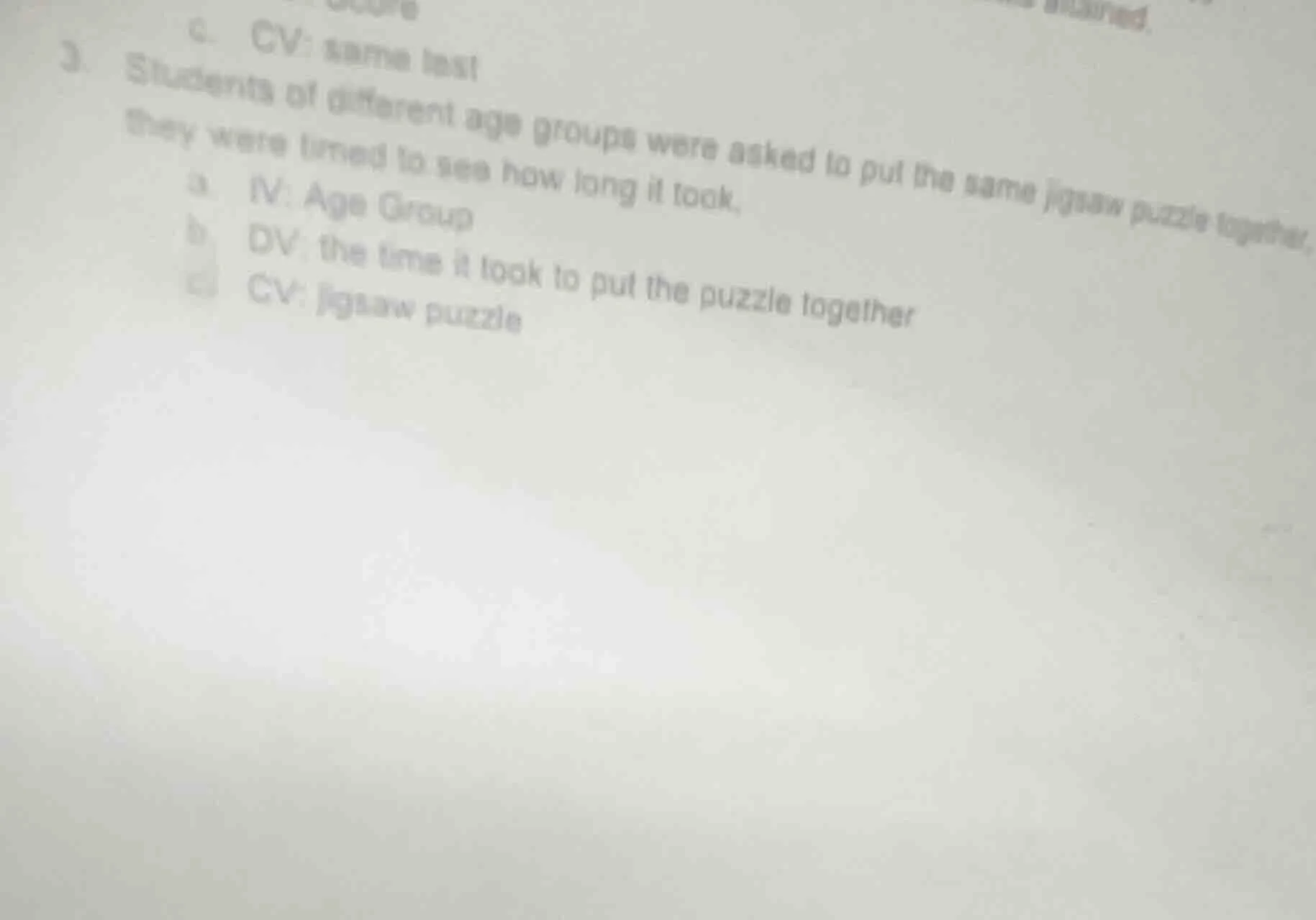 3. students of different age groups were asked to put the same jigsaw p…