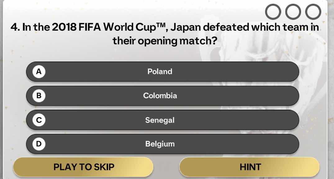 4. in the 2018 fifa world cup™, japan defeated which team in their open…