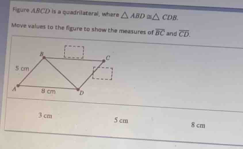 figure abcd is a quadrilateral, where $\\triangle abd \\cong \\triangle…