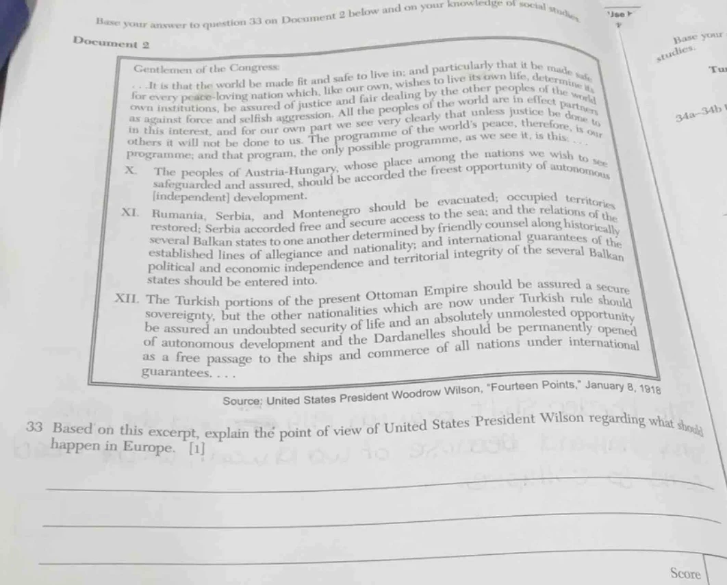 base your answer to question 33 on document 2 below and on your knowled…