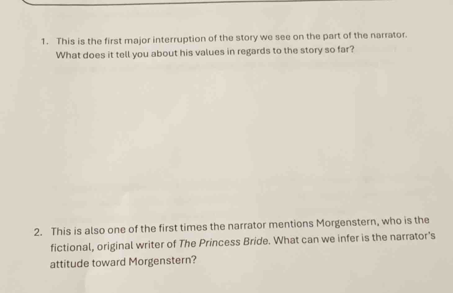 1. this is the first major interruption of the story we see on the part…