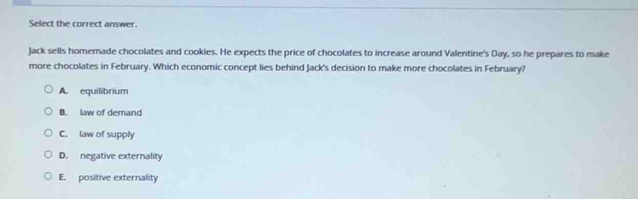 select the correct answer. jack sells homemade chocolates and cookies. …