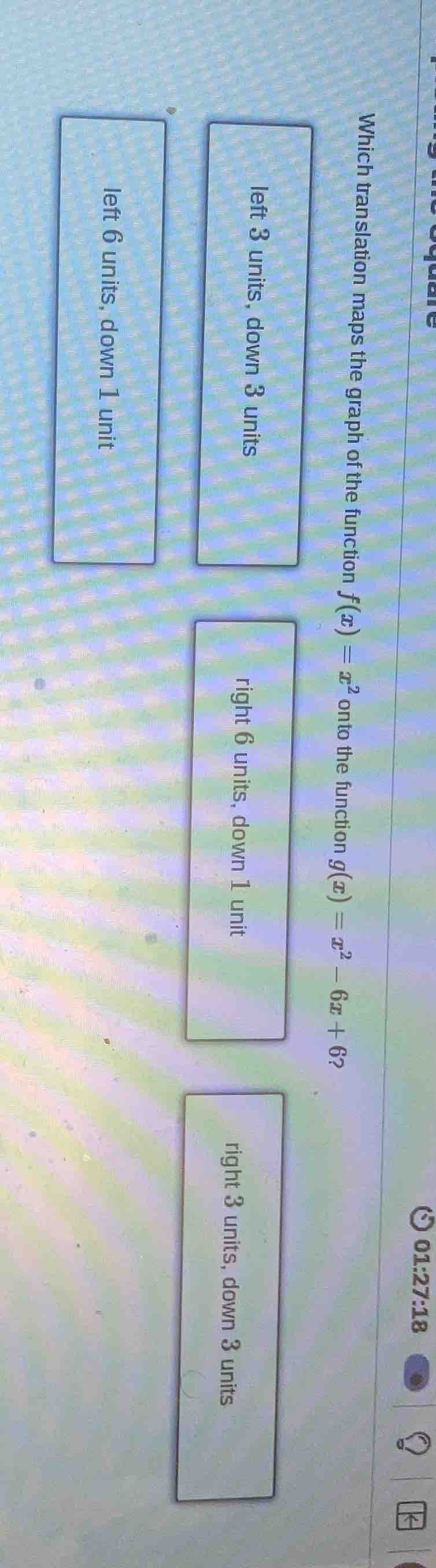 which translation maps the graph of the function $f(x)=x^2$ onto the fu…