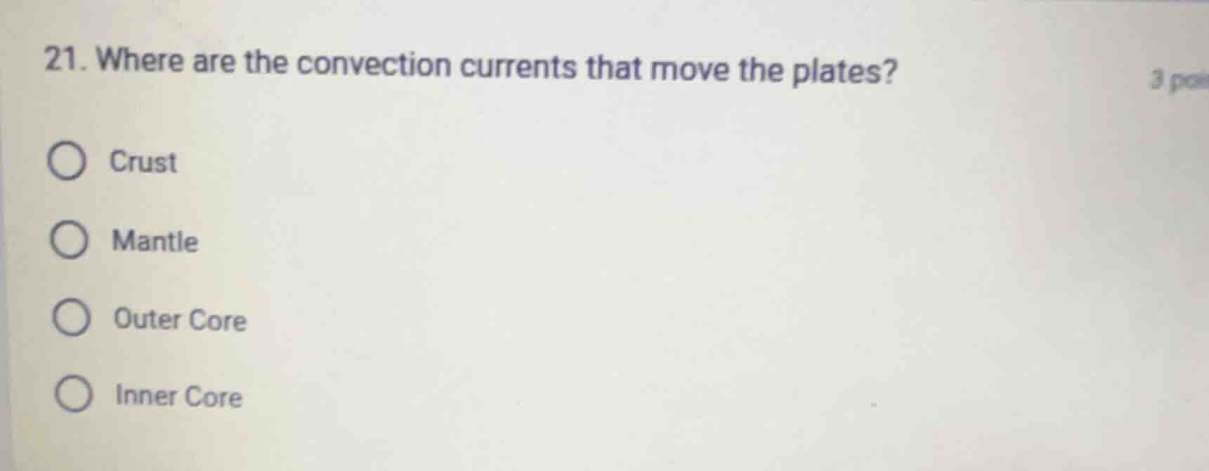 21. where are the convection currents that move the plates? crust mantl…