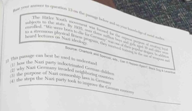 base your answer to question 13 on the passage below and on your knowle…