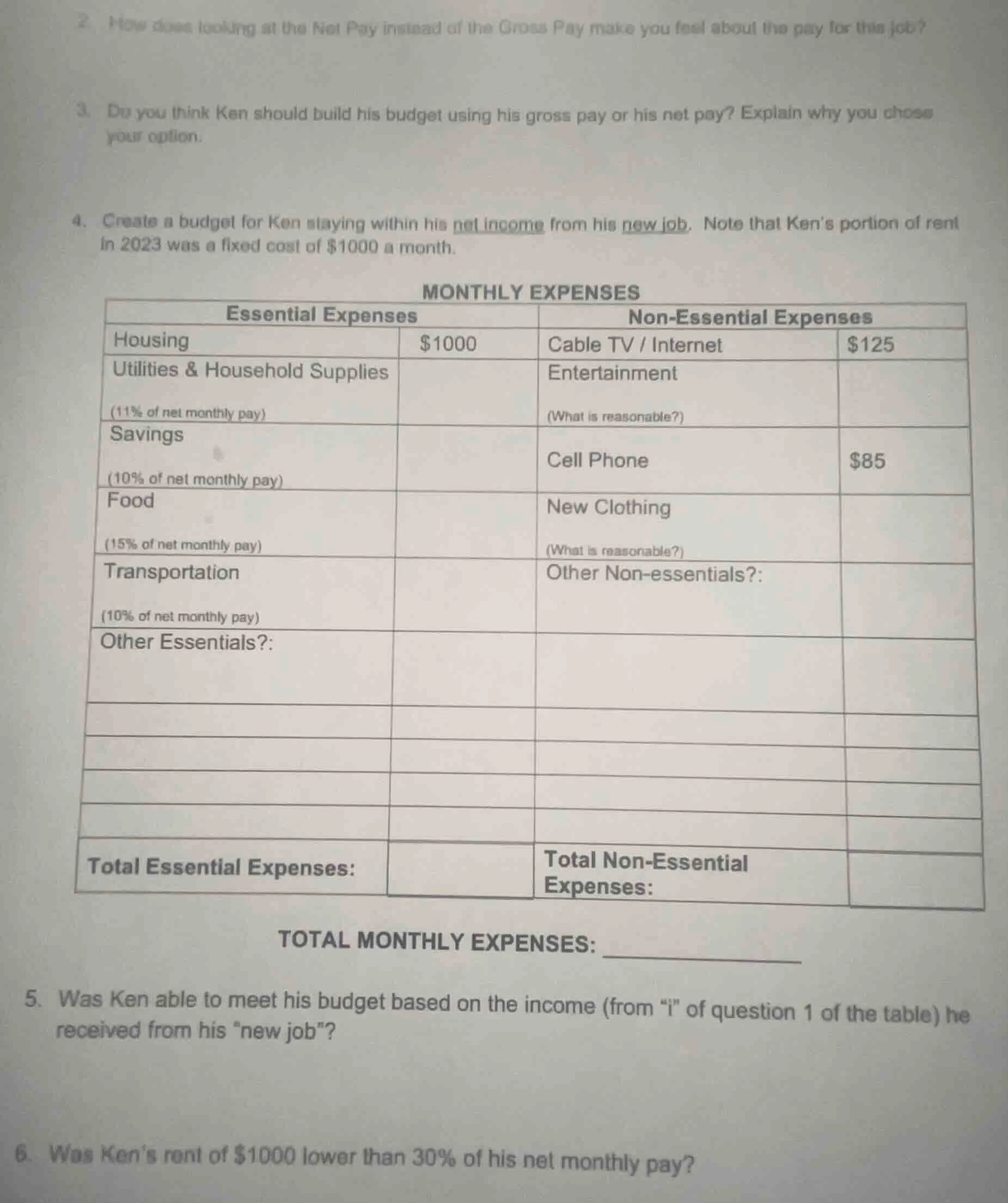 2. how does looking at the net pay instead of the gross pay make you fe…