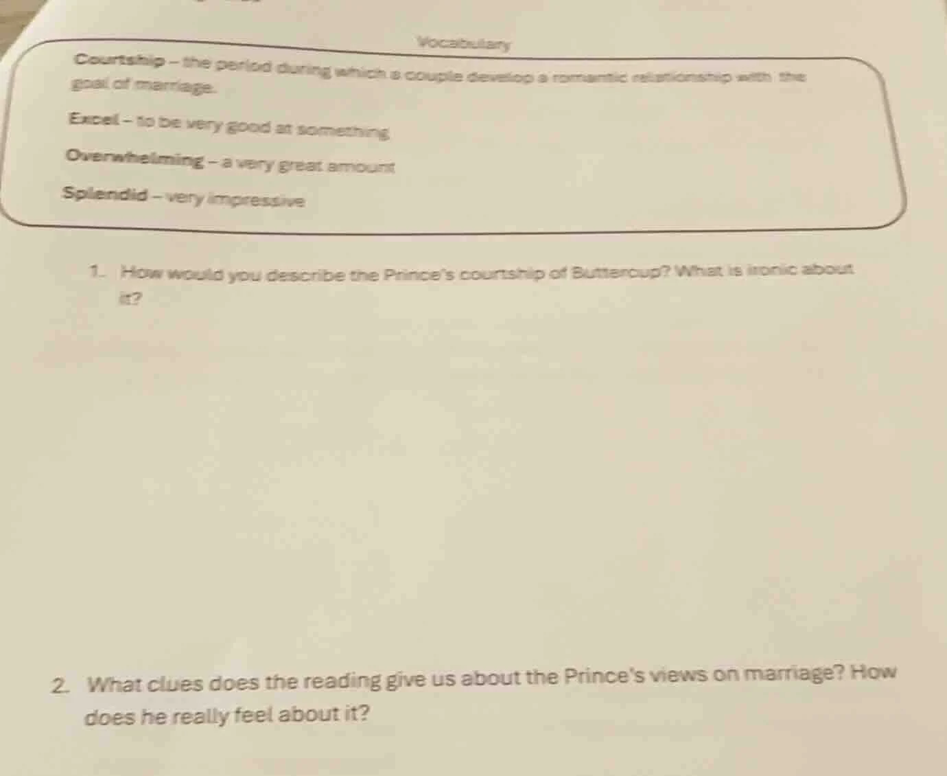 vocabulary courtship – the period during which a couple develop a roman…