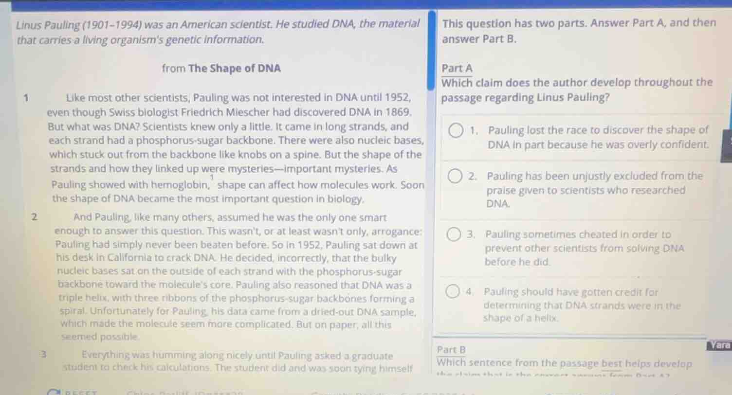 linus pauling (1901 - 1994) was an american scientist. he studied dna, …
