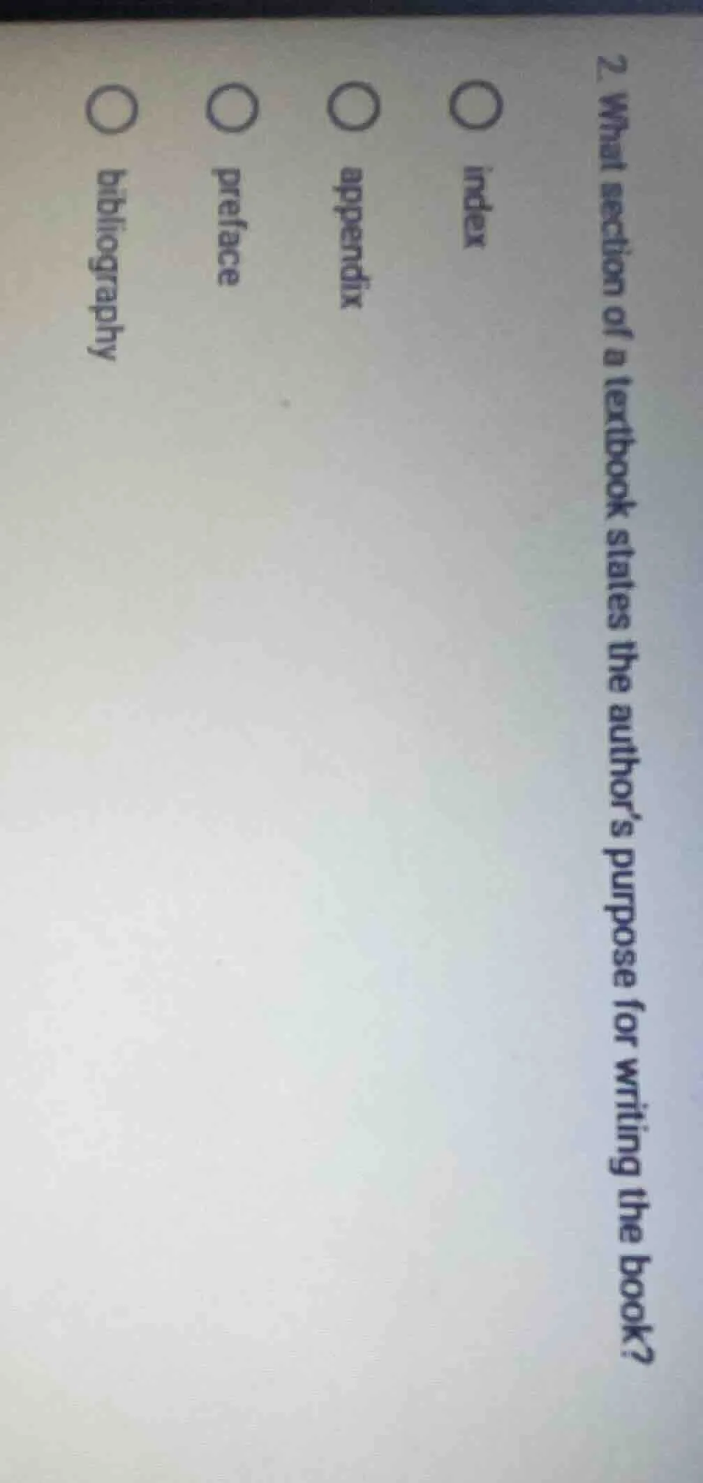2. what section of a textbook states the author’s purpose for writing t…